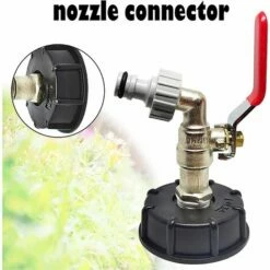 Devenirriche Robinet Cuve 1000L Robinet Recuperateur Eau De Pluie, Adaptateur De Réservoir D'eau IBC 1/2" Double Robinet Recuperateur Eau De Pluie,Robinet En Laiton Fabriqué En PP Filetage Gros 60 Mm (1pc) -Promos Récupération Magasin 64756271 3