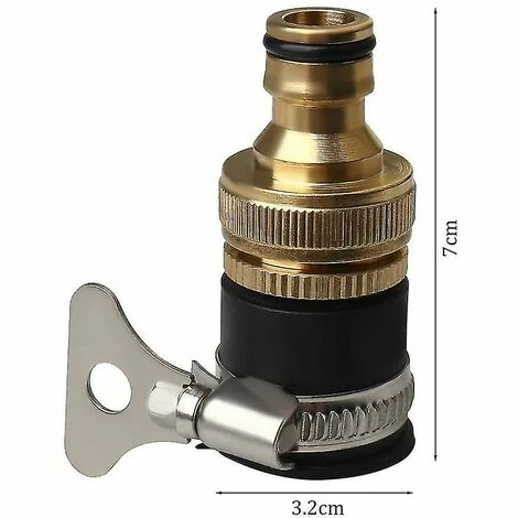 BAICCCF Robinet De Cuve De Récupération D'eau Connecteur De Robinet Rond, Connecteurs De Tuyau En Laiton De Diamètre Adaptateur Universel De Robinet De Tuyau D'arrosage, Or + Noir 4 BAICCCF Robinet De Cuve De Récupération D'eau Connecteur De Robinet Rond, Connecteurs De Tuyau En Laiton De Diamètre Adaptateur Universel De Robinet De Tuyau D'arrosage, Or + Noir – Image 2