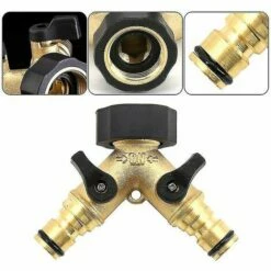 BAICCCF Robinet De Cuve De Récupération D'eau Connecteur En Y Pour Tuyau D'arrivée D'eau (2 Voies Pour Tuyau D'arrivée, Laiton 26,9 Mm (3/4"), Collecteur En Y -Promos Récupération Magasin 64771385 4