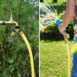 BAICCCF Robinet De Cuve De Récupération D'eau Connecteur En Y Pour Tuyau D'arrivée D'eau (2 Voies Pour Tuyau D'arrivée, Laiton 26,9 Mm (3/4"), Collecteur En Y -Promos Récupération Magasin 64771385 5