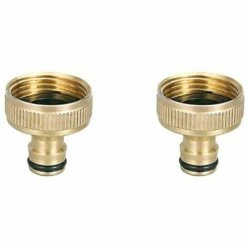 BAICCCF Robinet De Cuve De Récupération D'eau Connecteur De Robinet Avec Filetage G3/4 Pouces, Connecteur De Robinet Pour Un Débit D'eau élevé, Matériau En Cuivre Pur, Or, 2 Pièces