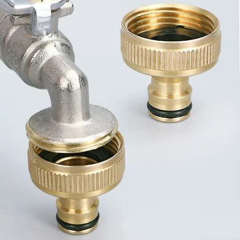 BAICCCF Robinet De Cuve De Récupération D'eau Connecteur De Robinet Avec Filetage G3/4 Pouces, Connecteur De Robinet Pour Un Débit D'eau élevé, Matériau En Cuivre Pur, Or, 2 Pièces 5 BAICCCF Robinet De Cuve De Récupération D'eau Connecteur De Robinet Avec Filetage G3/4 Pouces, Connecteur De Robinet Pour Un Débit D'eau élevé, Matériau En Cuivre Pur, Or, 2 Pièces – Image 3