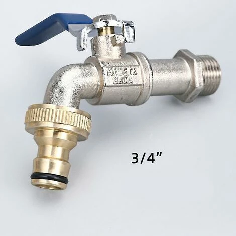 BAICCCF Robinet De Cuve De Récupération D'eau Connecteur De Robinet Avec Filetage G3/4 Pouces, Connecteur De Robinet Pour Un Débit D'eau élevé, Matériau En Cuivre Pur, Or, 2 Pièces 6 BAICCCF Robinet De Cuve De Récupération D'eau Connecteur De Robinet Avec Filetage G3/4 Pouces, Connecteur De Robinet Pour Un Débit D'eau élevé, Matériau En Cuivre Pur, Or, 2 Pièces – Image 4
