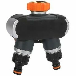 BAICCCF Robinet De Cuve De Récupération D'eau Distributeur D'arrosage à 2 Voies, Répartiteur De Tuyau D'arrosage, Connecteur De Tuyau D'arrosage, Débit D'eau Réglable, Idéal Pour Robinet Extérieur -Promos Récupération Magasin 64771421 5