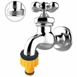 BAICCCF Robinet De Cuve De Récupération D'eau Lot De 2 Adaptateurs De Robinet Fileté En Plastique Bsp 2 En 1 Pour Tuyau De Robinet -Promos Récupération Magasin 64771425 5