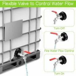MINKUROW Adaptateur De Réservoir En Laiton Nickelé Pour IBC Connecteur à Filetage 1/2", Robinet Cuve 1000L Robinet Recuperateur Eau De Pluie, Robinet Sortie Raccord Vanne Robinet Raccords De Tuyau D'arrosage -Promos Récupération Magasin 64806004 3