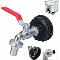 MONLY Adaptateur De Réservoir Pour Connecteur Fileté IBC 1/2", Robinet De Collecteur De Pluie De Robinet De Réservoir 1000L, Robinet De Sortie De Robinet
