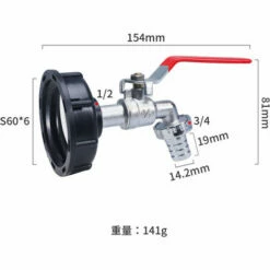 LLOVE Robinet Cuve 1000L Recuperateur Eau De Pluie, Adaptateur Réservoir D'eau IBC 1/2' Double Pluie,Robinet En Matériau Alliage Fabriqué PP Filetage Gros 60 Mm 8 LLOVE Robinet Cuve 1000L Recuperateur Eau De Pluie, Adaptateur Réservoir D'eau IBC 1/2' Double Pluie,Robinet En Matériau Alliage Fabriqué PP Filetage Gros 60 Mm -Promos Récupération Magasin 64870315 2