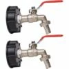 LLOVE Robinet Cuve 1000L Robinet Recuperateur Eau De Pluie, Adaptateur De Réservoir D'eau IBC 1/2" Double Robinet Recuperateur Eau De Pluie,Robinet En Laiton Fabriqué En PP Filetage Gros 60 Mm (2pcs) -Promos Récupération Magasin 64870426 1