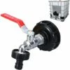 MèREÉTERNEL Robinet Cuve 1000L Avec Adaptateur Robinet Tuyau Arrosage, S60X6 IBC Raccord Robinet, Robinet De Jardin Pour Recuperateur Eau De Pluie (Adaptateur En Plastique 3/4") Ternel