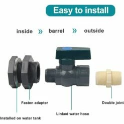 LADACèE Connecteur Réservoirs D'eau En PVC Robinet Baril De Pluie En PVC 3/4 Pouce Avec Raccord De Cloison Et Adaptateur De Tuyau -Promos Récupération Magasin 65615889 4