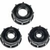 CESIèCLEFOU Adaptateur De Réservoir De Vidange Plastique Eau Réservoir Couvercle Adaptateur En S60x6 IBC Adaptateurs Raccords Filetages Épais Robinets （1/2 3/4 1 Pouce Noir 3 Pièces）Lefou