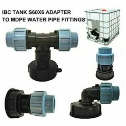 KAEJYIUT Adaptateur De Réservoir, Réservoir D'eau IBC S60X6 Avec Connecteur En Polyéthylène MDPE De 25 Mm, Compatible Avec Les Conteneurs IBC Standard Britanniques Et Européens -Promos Récupération Magasin 65853261 3