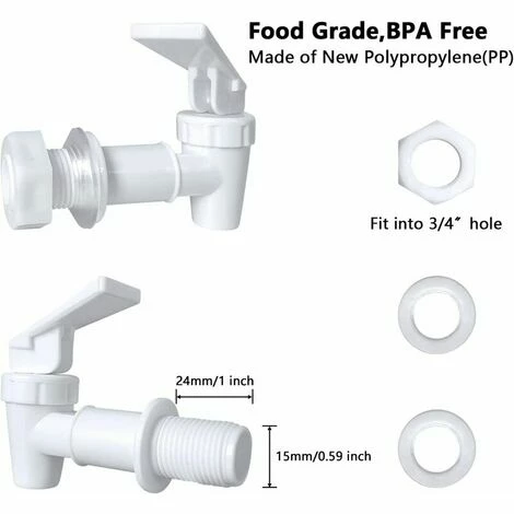 KAEJYIUT Plastique Robinet,Robinet De Tonneau, Distributeur De Boissons,pour Homebrew Barrel Fermenter Vin Bière Distributeur De Jus De Boisson Spigot(6 Pieces) 4 KAEJYIUT Plastique Robinet,Robinet De Tonneau, Distributeur De Boissons,pour Homebrew Barrel Fermenter Vin Bière Distributeur De Jus De Boisson Spigot(6 Pieces) – Image 2