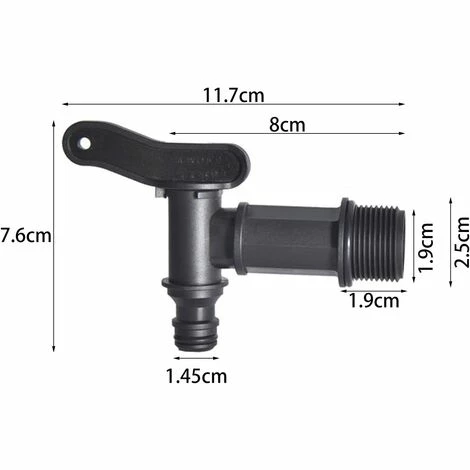 YEURIé Robinet Cuve Plastique,Adaptateur De Boîte De Rangement D'eau IBC,Adaptateur Robinet Tuyau Arrosage,pour Recuperateur Eau De Pluie, Recuperateur D Eau De Pluie, 3/4" 4 YEURIé Robinet Cuve Plastique,Adaptateur De Boîte De Rangement D'eau IBC,Adaptateur Robinet Tuyau Arrosage,pour Recuperateur Eau De Pluie, Recuperateur D Eau De Pluie, 3/4" – Image 2