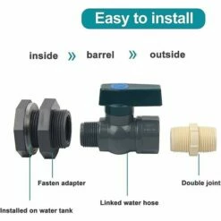 BAICCCF Robinet De Cuve De Récupération D'eau Pièces Connecteur Pvc Réservoirs D'eau 3/4 Pouces Pvc Pluie Baril Robinet Avec Raccord De Cloison Et Adaptateur De Tuyau 10 BAICCCF Robinet De Cuve De Récupération D'eau Pièces Connecteur Pvc Réservoirs D'eau 3/4 Pouces Pvc Pluie Baril Robinet Avec Raccord De Cloison Et Adaptateur De Tuyau -Promos Récupération Magasin 66994997 4