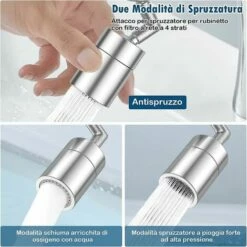 BAICCCF Robinet De Cuve De Récupération D'eau 1 Pièces, Aérateur De Robinet Pivotant Silve720, Aérateur à Double Fonction Grand Angle, Aérateur Rotatif, Robinet De Pulvérisateur Pour Cuisine, Salle De Bain Avec Adaptateurs De Buse M22 M24 -Promos Récupération Magasin 66995457 3