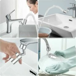 BAICCCF Robinet De Cuve De Récupération D'eau 1 Pièces, Aérateur De Robinet Pivotant Silve720, Aérateur à Double Fonction Grand Angle, Aérateur Rotatif, Robinet De Pulvérisateur Pour Cuisine, Salle De Bain Avec Adaptateurs De Buse M22 M24 -Promos Récupération Magasin 66995457 4