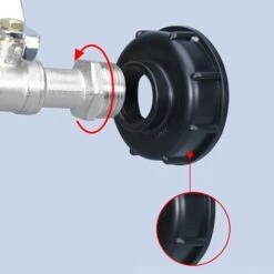 KARTOKNER Robinet Cuve Avec Adaptateur Robinet Arrosage, S60X6 IBC Raccord Robinet, Robinet De Jardin Pour Recuperateur Eau De Pluie (Mélangeur En Alliage 1/2" + Bec En Alliage) -Promos Récupération Magasin 67453473 5