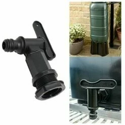 QERSTA Robinet Cuve Plastique,Adaptateur De Boîte De Rangement D'eau IBC,Adaptateur Robinet Tuyau Arrosage,pour Recuperateur Eau De Pluie, Réservoir De Carburant (Plastique)，une Pièce, Noir,Fonepro -Promos Récupération Magasin 67546674 4