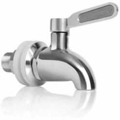 QERSTA Remplacement De Robinet De Distributeur De Boissons,Robinet De Tonneau Du Vin Et De La Bière Ou De Boisson En Acier Inoxydable, Inusable,16mm Robinet De Rechange Pour Distributeur，une Pièce, Argent,Fonepro