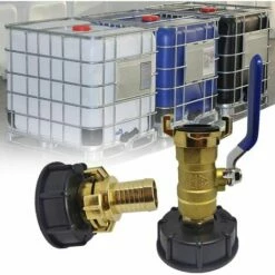 AOUGO Adaptateur IBC S60x6 Vanne Robinet Jardin 3/4,Sortie Raccord Rapide 20/25mm Récupérateurs Eau De Pluie Raccord,IBC Adaptateur De Réservoir D'eau Pour IBC D'adaptateur De Cuve (3/4Tête Carte+vanne) -Promos Récupération Magasin 67704569 5