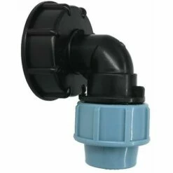Cisea Adaptateur De Réservoir IBC, Adaptateur De Réservoir D'eau S60X6 IBC Avec Connecteur Coudé En Polyéthylène De Densité Moyenne De 25 Mm Compatible Avec Les Conteneurs IBC Standard Britanniques Et Européens
