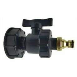 QERSTA Adaptateur IBC, Raccords De Réservoir IBC S60X6 - Kits De Raccords D'eau De Sortie De Tuyau Barbelé (S60 X 6 + Vanne + Raccord 3/4 ")